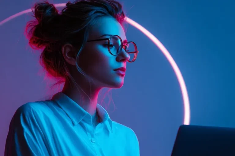 Studio Mic with Colorful Lights