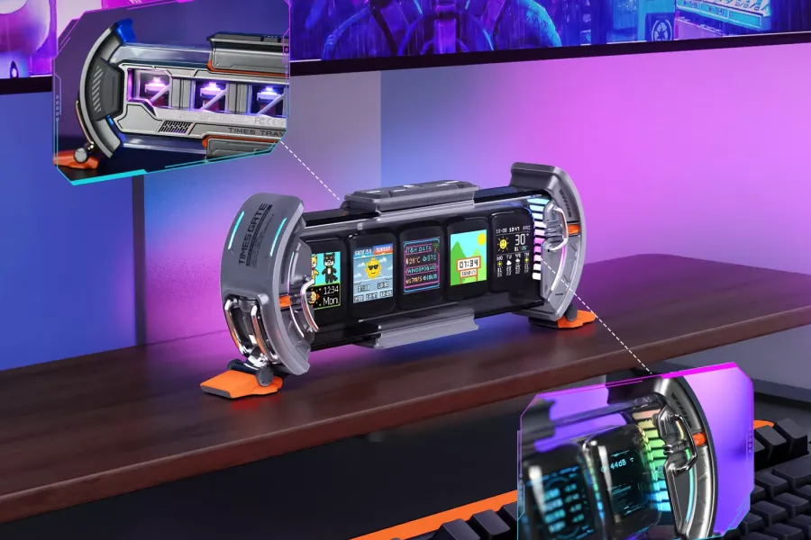 Futuristic LED Desk Clock